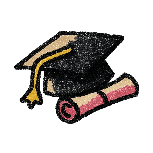 Graduation cap doodle